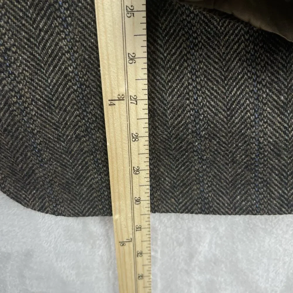 Vintage Cricketeer Lambs Wool Herringbone Blazer 44R Tweed USA Made Preppy